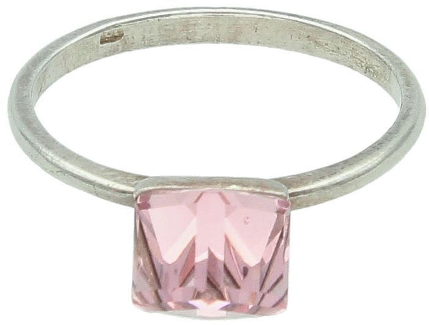 Pierścionek Swarovski Elements P 48418LR z różowym kryształem 8 mm, waga 2,42 g, szerokość szyny 2 mm. Subtelna i romantyczna biżuteria idealna na prezent.1.jpg